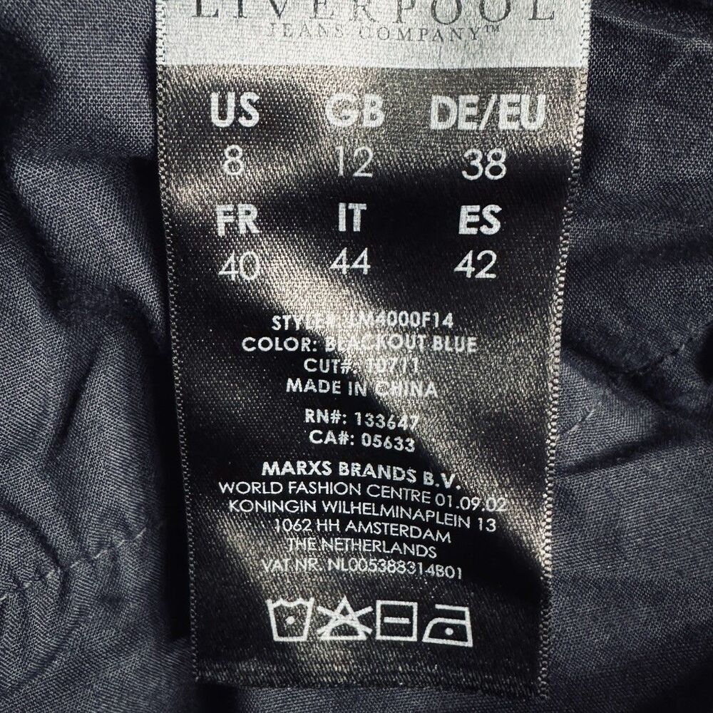 Liverpool The Bootcut Jeans 8/29 (28x32.5) Dark Wash Blue Stretch Denim Womens - Picture 7 of 10
